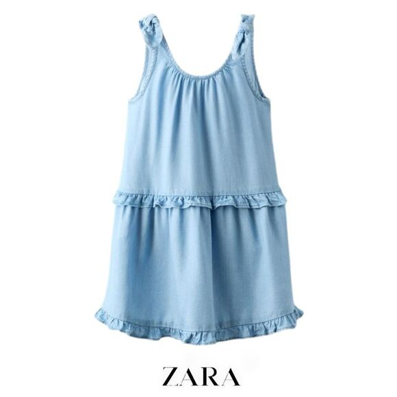 ZARA Kids | Blue | FLOWY DENIM DRESS - Picture 1 of 6